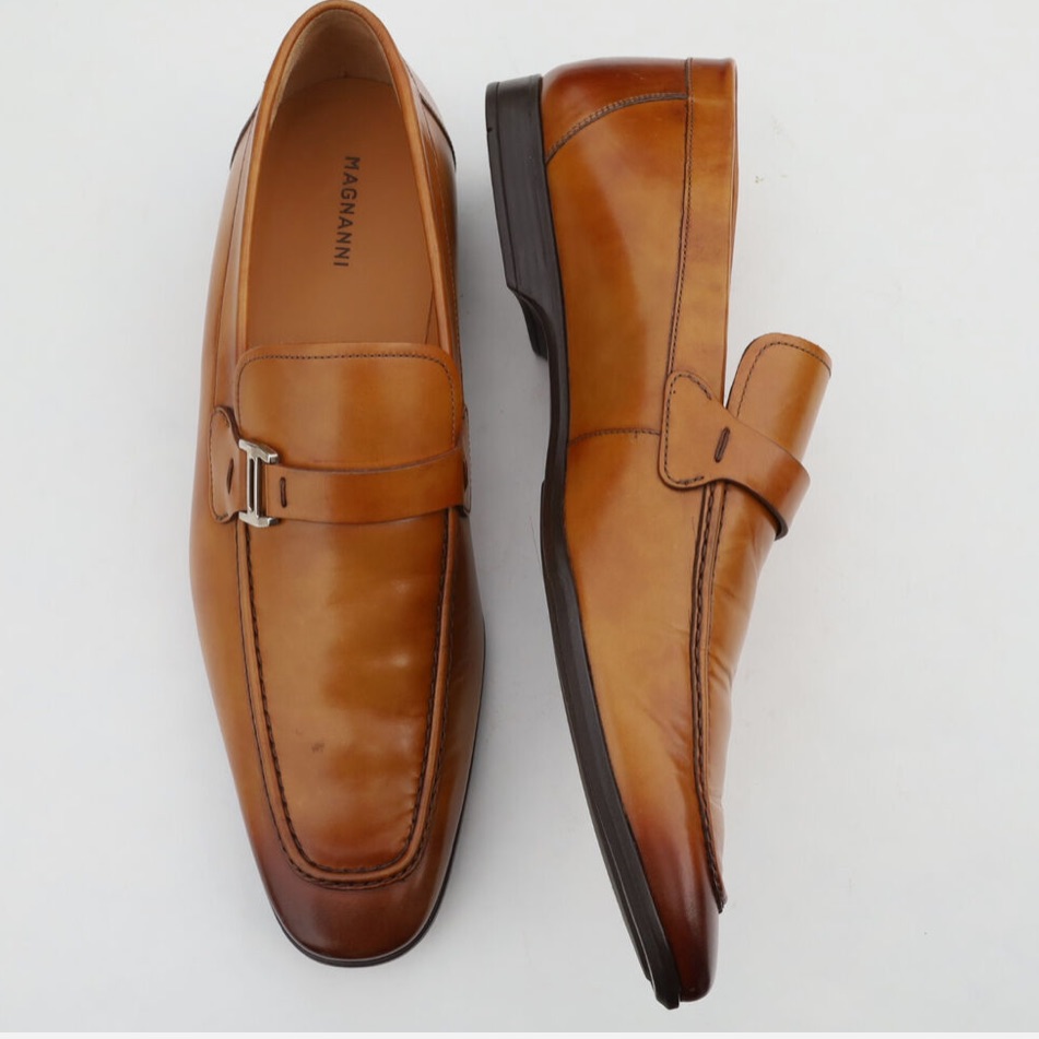 Magnanni Lino Loafer Brown Leather Size 10.5